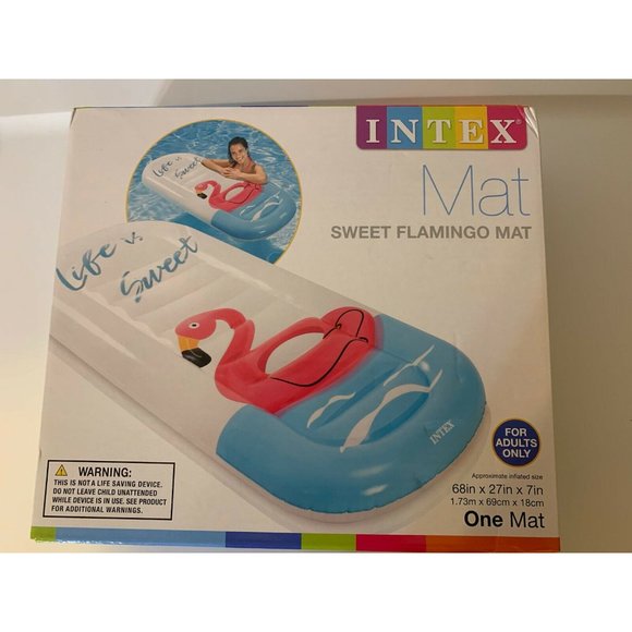 Intex Flamingo Oval Float Sweet Flamingo Mat Brand New 68” x 27” x 7” Pool Beach - Picture 3 of 7